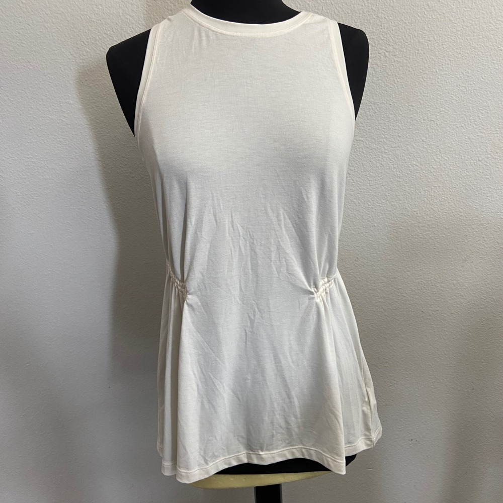 Athleta Womens S Cream Air Out Cinched Tank Sleeveless‎ Top Yoga Athleisure